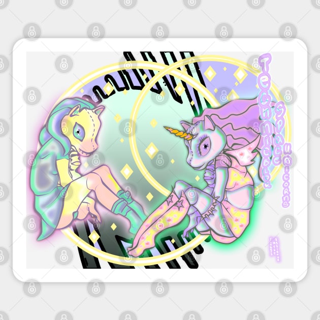 technicolor space unicorns Sticker by Flowersintheradiator